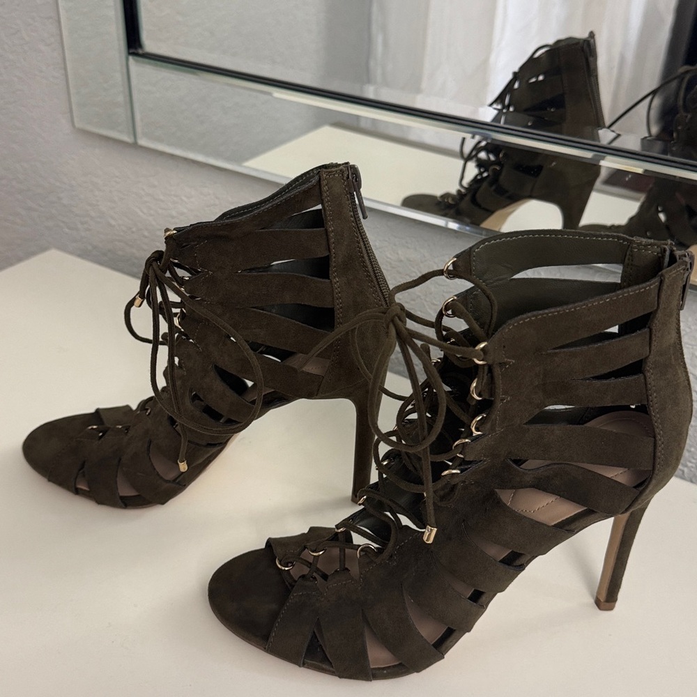 Aldo Olive Strappy Heels